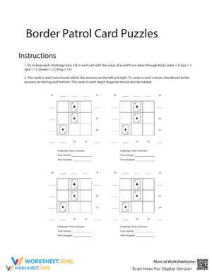 Border Control Card Puzzles