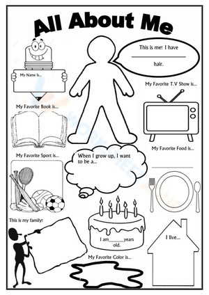 Back To School: All About Me Printable