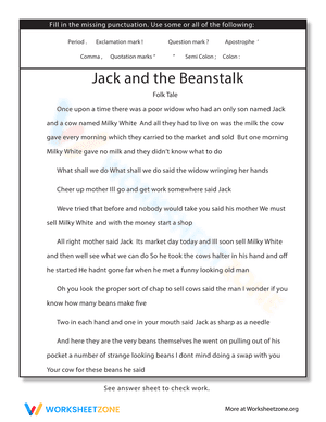 Punctuation: Jack and the Beanstalk