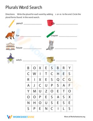 Word Search With Plural Nouns