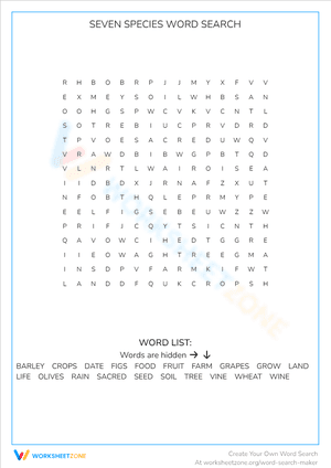SEVEN SPECIES WORD SEARCH