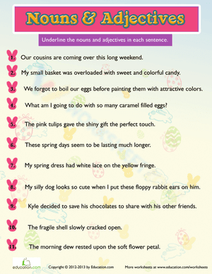 Easter Grammar: Noun & Adjectives #8
