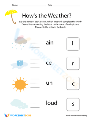 Write the Missing Letter: How's the Weather?