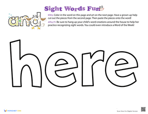 Spruce Up the Sight Word: Here