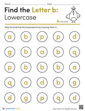 Find the Letter b: Lowercase