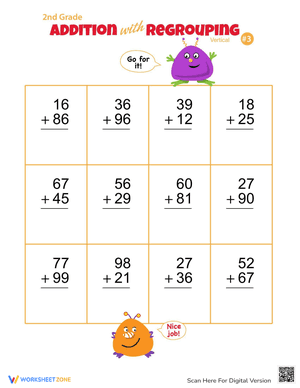 Double Digits! Practice Vertical Addition with Regrouping 3