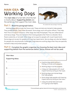 Main Idea: Working Dogs
