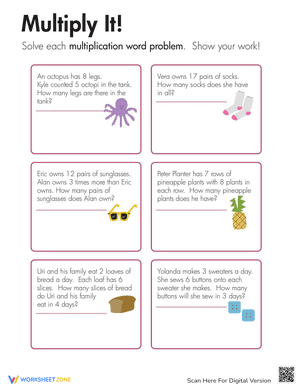Multiplication Word Problems: Multiply It!
