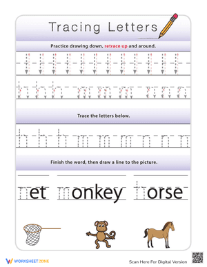 Tracing Lowercase Letters h,m,n