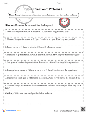 Elapsed Time Word Problems 2