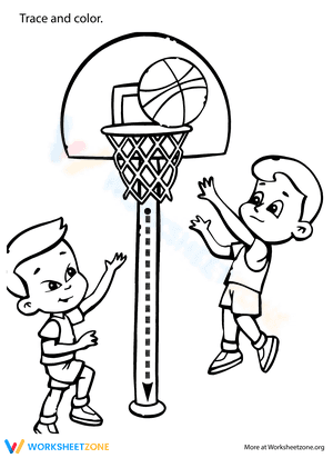 Trace & Color: Basketball Game
