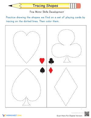 Tracing Shapes: Card Suits