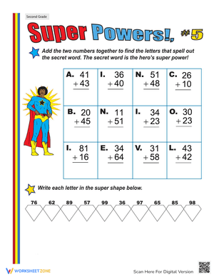 Super Powers! Two-Digit Addition #5