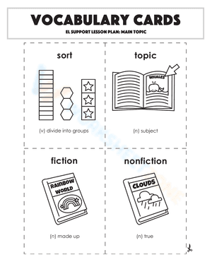 Vocabulary Cards: Main Topic