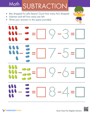 Subtraction with Pictures: Jelly Beans