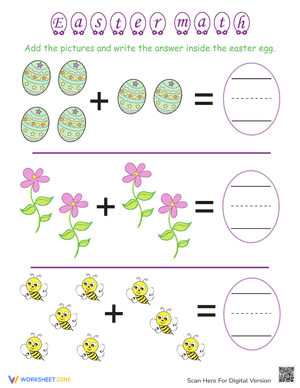 Easter Math: Busy Bee Addition