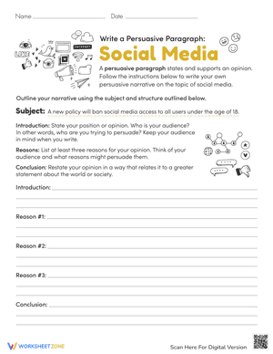Write a Persuasive Paragraph: Social Media