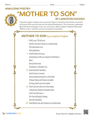 Analyzing Poetry: "Mother to Son" by Langston Hughes