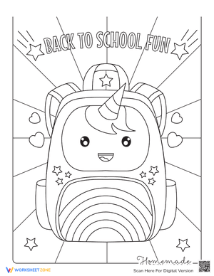 Kawaii Coloring Pages Cute Unicorn Backpack