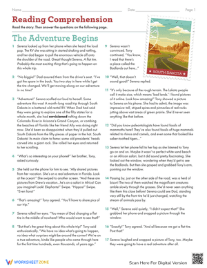 Reading Comprehension: The Adventure Begins