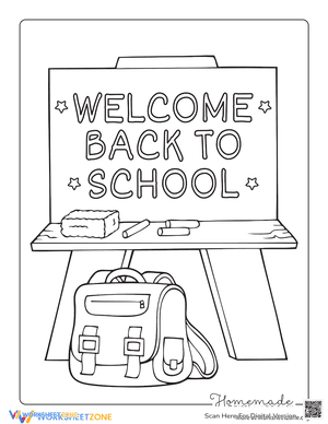 Back To School Chalkboard Coloring Sheet