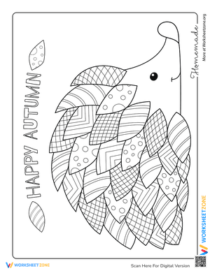 Back To School Cute Hedgehog Coloring Page