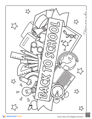 Fall Coloring Page Back To School