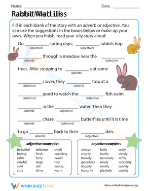 Rabbit Mad Libs Worksheet