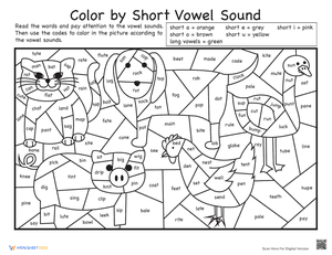 Color by Short Vowel Sound