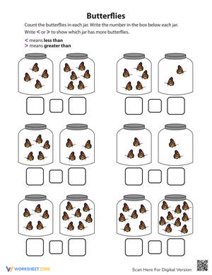 Butterflies: Comparing Numbers
