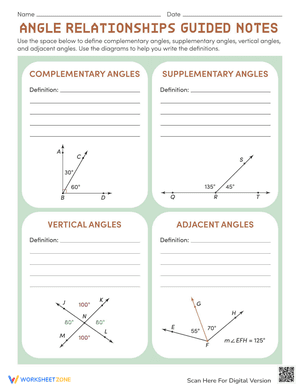 Angle Relationships Guided Notes