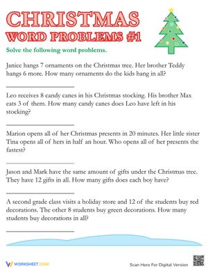 Christmas Word Problems #1