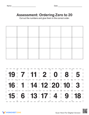 Assessment: Ordering Zero to 20