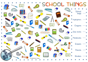 Back To School: I SPY - School supplies - BACK TO SCHOOL
