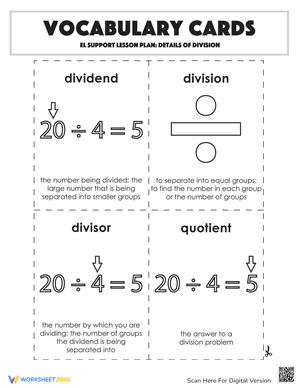 Vocabulary Cards: Details of Division