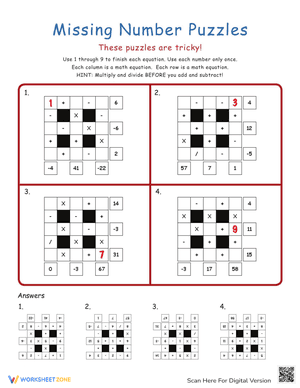 Math Mania Puzzles