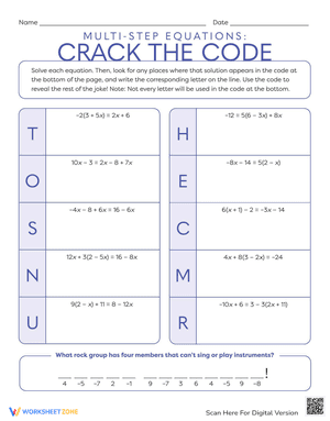 Multi-Step Equations: Crack the Code