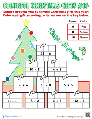 Colorful Christmas Math #16