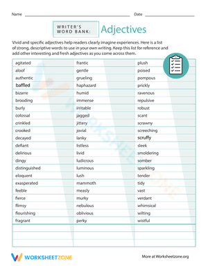 Word List: Adjectives