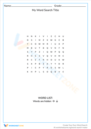 My Word Search Title