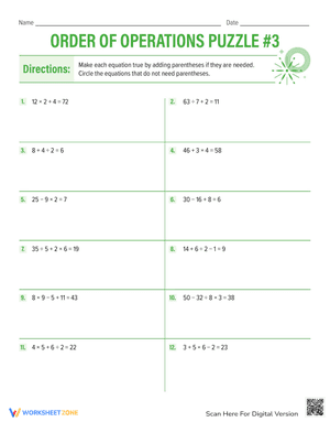 Order of Operations Puzzle #3