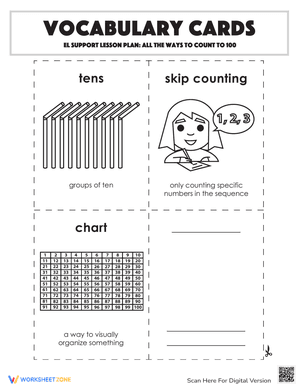 Vocabulary Cards: All the Ways to Count to 100