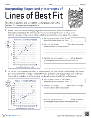 Interpreting Slopes and y-Intercepts of Lines of Best Fit