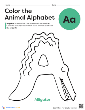 Color the Animal Alphabet: A