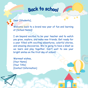 Letter from Teacher to Children