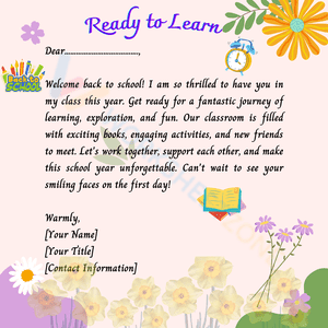 Letter From Teacher - Ready to Learn