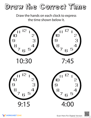 Draw the Hands of the Clock III