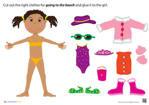 Beach Girl Paper Doll