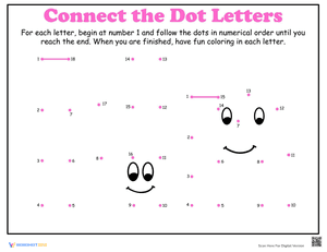 Dot-to-Dot Alphabet: N
