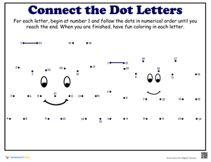 Dot-to-Dot Alphabet: M